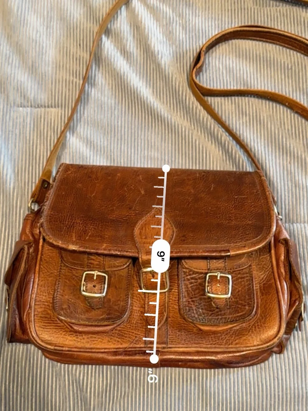 Vintage Brown Leather Men's Crossbody Satchel